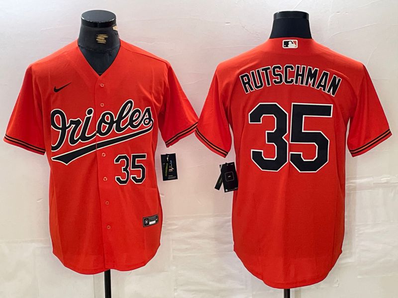 Men Baltimore Orioles 35 Rutschman Orange Nike Game 2024 MLB Jersey style 1